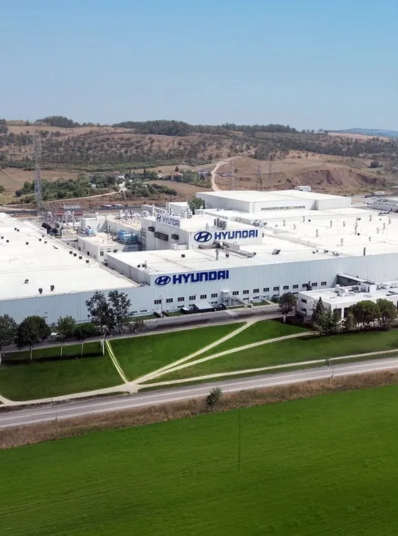 Hyundai fabrika sahasının havadan görünümü, İzmit